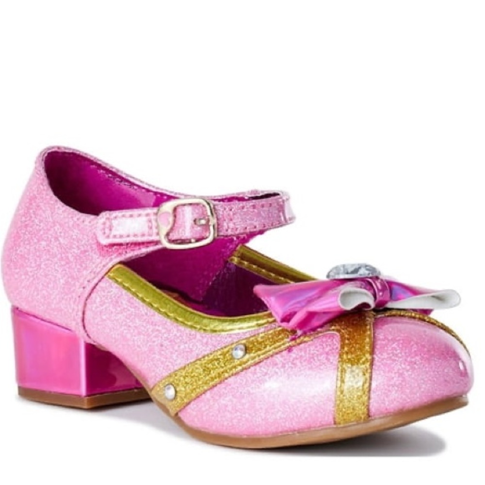Disney Pink and Gold Princess Bow Shoes with non-slip platform heel